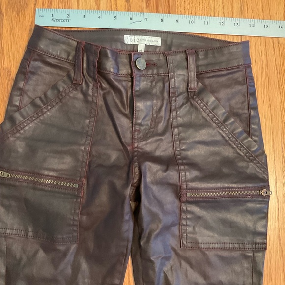 Joie Jeans, Park Skinny B, Wine, Leather Look, zip pockets and at leg hem, Sz 26 - Picture 13 of 14